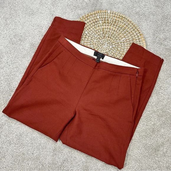 J. Crew Martie Wool Blend Pants Trouser Slim Fit Cropped in Copper Size 6 - Picture 2 of 16